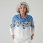 Alora | Kwiatowy sweter z miękkim dekoltem