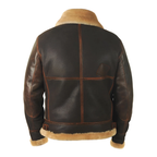 PIOTR | MĘSKA KURTKA SKÓRZANA PILOTKA Z KOŁNIERZEM FUTRZANYM